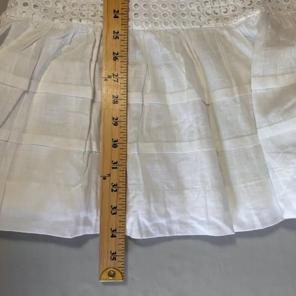 NWT J CREW White Eyelet Sleeveless Short Dress Size M Bridal Shower - Picture 6 of 10